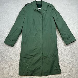 ROTC Raincoat Girls Junior 12R Green Removable Liner Long Trench‎ Coat Winter